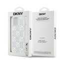 Etui DKNY Liquid Glitter Multilogo na iPhone 15 / 14 / 13 - białe