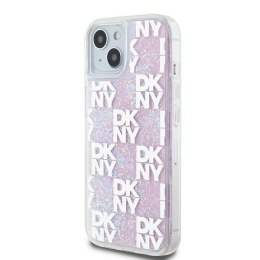 Etui DKNY Liquid Glitter Multilogo na iPhone 15 / 14 / 13 - różowe