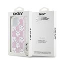 Etui DKNY Liquid Glitter Multilogo na iPhone 15 / 14 / 13 - różowe