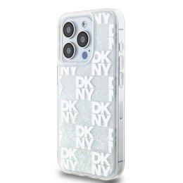 Etui DKNY Liquid Glitter Multilogo na iPhone 15 Pro - białe