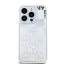 Etui DKNY Liquid Glitter Multilogo na iPhone 15 Pro - białe