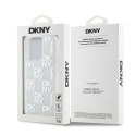 Etui DKNY Liquid Glitter Multilogo na iPhone 15 Pro - białe