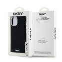 Etui DKNY Liquid Silicone Small Metal Logo MagSafe na iPhone 15 / 14 / 13 - czarne