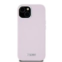 Etui DKNY Liquid Silicone Small Metal Logo MagSafe na iPhone 15 Plus / 14 Plus - różowe