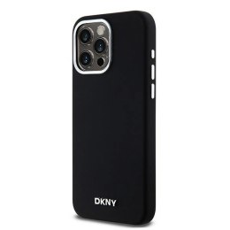 Etui DKNY Liquid Silicone Small Metal Logo MagSafe na iPhone 15 Pro Max - czarne