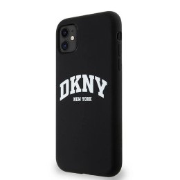 Etui DKNY Liquid Silicone White Printed Logo MagSafe na iPhone 11 / Xr - czarne