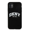 Etui DKNY Liquid Silicone White Printed Logo MagSafe na iPhone 11 / Xr - czarne