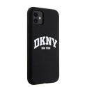 Etui DKNY Liquid Silicone White Printed Logo MagSafe na iPhone 11 / Xr - czarne