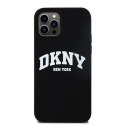 Etui DKNY Liquid Silicone White Printed Logo MagSafe na iPhone 12/12 Pro - czarne