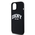 Etui DKNY Liquid Silicone White Printed Logo MagSafe na iPhone 12/12 Pro - czarne