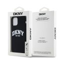 Etui DKNY Liquid Silicone White Printed Logo MagSafe na iPhone 12/12 Pro - czarne