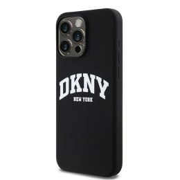 Etui DKNY Liquid Silicone White Printed Logo MagSafe na iPhone 13 Pro Max - czarne