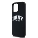 Etui DKNY Liquid Silicone White Printed Logo MagSafe na iPhone 13 Pro Max - czarne