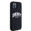 Etui DKNY Liquid Silicone White Printed Logo MagSafe na iPhone 14 / 15 / 13 - czarne