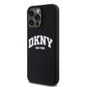 Etui DKNY Liquid Silicone White Printed Logo MagSafe na iPhone 14 Pro Max - czarne