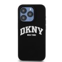 Etui DKNY Liquid Silicone White Printed Logo MagSafe na iPhone 14 Pro - czarne