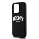 Etui DKNY Liquid Silicone White Printed Logo MagSafe na iPhone 14 Pro - czarne