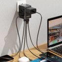 Adapter podróżny Dudao A35Pro 35W EU / UK / AUS / US / JP 3x USB-C 2x USB-A - czarny