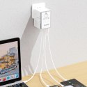 Adapter podróżny Dudao A65Pro 65W EU / US / JP / AUS / UK 2x USB-C 2x USB-A - biały