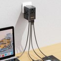 Adapter podróżny Dudao A65Pro 65W EU / US / JP / AUS / UK 2x USB-C 2x USB-A - czarny