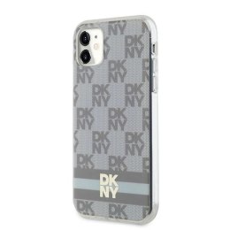 Etui DKNY IML Checkered Mono Pattern & Printed Stripes MagSafe na iPhone 11 / Xr - beżowe