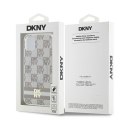 Etui DKNY IML Checkered Mono Pattern & Printed Stripes MagSafe na iPhone 11 / Xr - beżowe