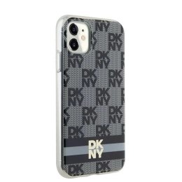 Etui DKNY IML Checkered Mono Pattern & Printed Stripes MagSafe na iPhone 11 / Xr - czarne