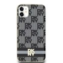 Etui DKNY IML Checkered Mono Pattern & Printed Stripes MagSafe na iPhone 11 / Xr - czarne