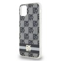 Etui DKNY IML Checkered Mono Pattern & Printed Stripes MagSafe na iPhone 11 / Xr - czarne