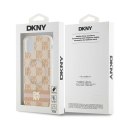 Etui DKNY IML Checkered Mono Pattern & Printed Stripes MagSafe na iPhone 11 / Xr - różowe