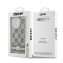 Etui DKNY IML Checkered Mono Pattern & Printed Stripes MagSafe na iPhone 13 Pro / 13 - beżowe