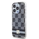 Etui DKNY IML Checkered Mono Pattern & Printed Stripes MagSafe na iPhone 13 Pro / 13 - czarne