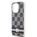 Etui DKNY IML Checkered Mono Pattern & Printed Stripes MagSafe na iPhone 13 Pro / 13 - czarne