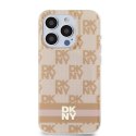 Etui DKNY IML Checkered Mono Pattern & Printed Stripes MagSafe na iPhone 13 Pro / 13 - różowe