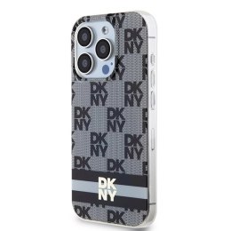 Etui DKNY IML Checkered Mono Pattern & Printed Stripes MagSafe na iPhone 13 Pro Max - czarne