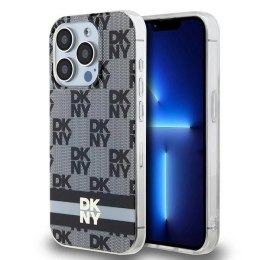 Etui DKNY IML Checkered Mono Pattern & Printed Stripes MagSafe na iPhone 14 Pro - czarne