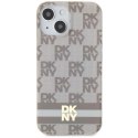 Etui DKNY IML Checkered Mono Pattern & Printed Stripes MagSafe na iPhone 15 / 14 / 13 - beżowe