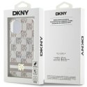 Etui DKNY IML Checkered Mono Pattern & Printed Stripes MagSafe na iPhone 15 / 14 / 13 - beżowe