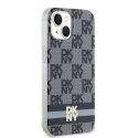 Etui DKNY IML Checkered Mono Pattern & Printed Stripes MagSafe na iPhone 15 / 14 / 13 - czarne