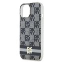 Etui DKNY IML Checkered Mono Pattern & Printed Stripes MagSafe na iPhone 15 / 14 / 13 - czarne