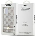 Etui DKNY IML Checkered Mono Pattern & Printed Stripes MagSafe na iPhone 15 Plus / 14 Plus - beżowe