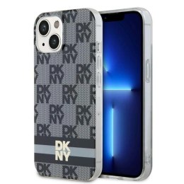 Etui DKNY IML Checkered Mono Pattern & Printed Stripes MagSafe na iPhone 15 Plus / 14 Plus - czarne