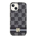 Etui DKNY IML Checkered Mono Pattern & Printed Stripes MagSafe na iPhone 15 Plus / 14 Plus - czarne