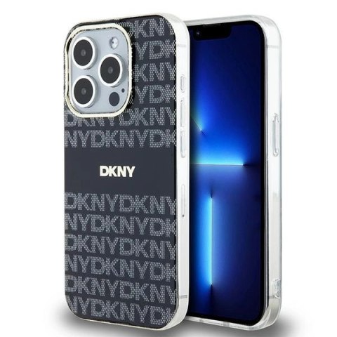 Etui DKNY IML Mono & Stripe MagSafe na iPhone 13 Pro / 13 - czarne