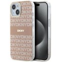 Etui DKNY IML Mono & Stripe MagSafe na iPhone 15 / 14 / 13 - różowe