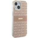 Etui DKNY IML Mono & Stripe MagSafe na iPhone 15 / 14 / 13 - różowe