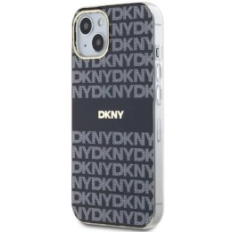 Etui DKNY IML Mono & Stripe MagSafe na iPhone 15 Plus / 14 Plus - czarne