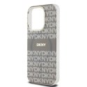 Etui DKNY IML Mono & Stripe MagSafe na iPhone 15 Pro - beżowe