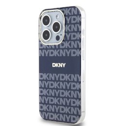 Etui DKNY IML Mono & Stripe MagSafe na iPhone 15 Pro - niebieskie