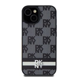 Etui DKNY Leather Checkered Mono Pattern & Printed Stripes na Samsung Galaxy S24 Ultra - czarne